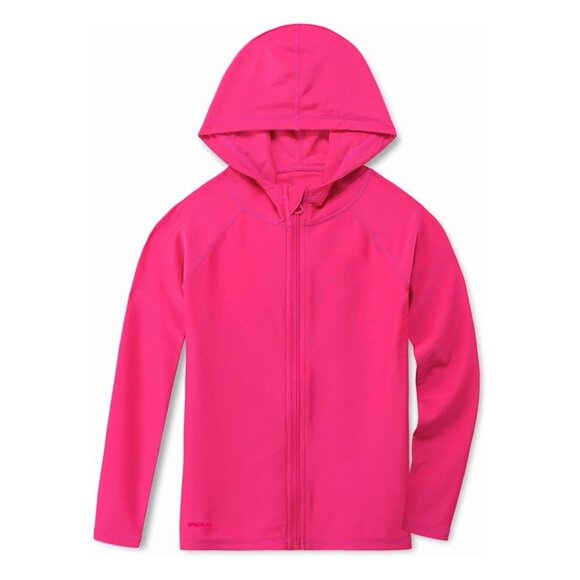 Girls' UPF 50+ Sun Protection Hoodie | Long Sleeves | Full Zip | Rashguard - Picture 1 of 13